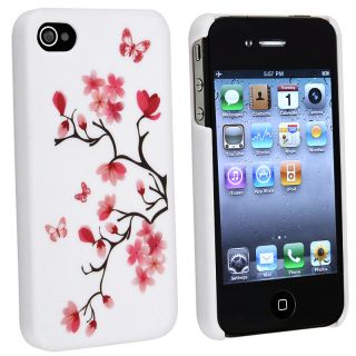 BasAcc Peach Blossom Snap on Rubber Coated Case for Apple iPhone 4