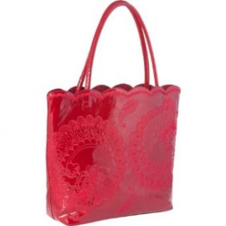 Jesselli Couture BUCO Large Embroidered Patent Tote (Red