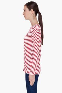 R13 Red Striped T shirt for women
