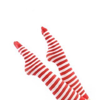 red and white stripe socks   Clothing & Accessories
