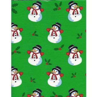 Snowman on Green Ream Wrapping Paper 30 x 833   746263