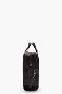 Diesel Black Buffalo Leather Bulk Bag for men
