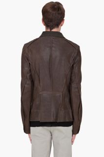 Ann Demeulemeester Espresso Leather Jacket for men