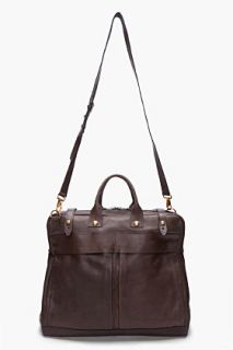 Rag & Bone Brown Leather Weekender Bag for men