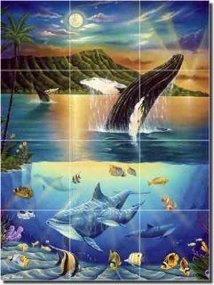 Diamondhead Breach 2 by Jeff Wilkie   Tropical Whale Ceramic Tile