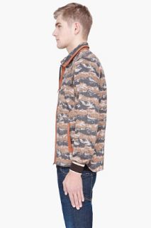White Mountaineering Brown Corduroy trimmed Camo Jacket for men