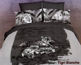 Tigri Bianche, 6 PCs Animal Themed Bedding, King Size