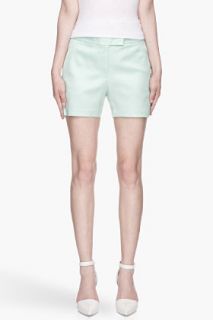 T By Alexander Wang Seafoam Green Twill Trouser Shorts for women