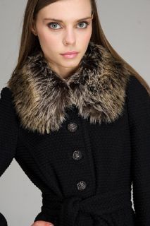 Juicy Couture  Black Poppy Wool Coat for women