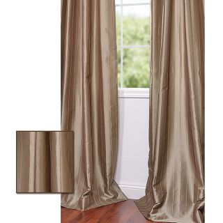 Striped Latte Faux Silk Jacquard 118 inch Curtain Panel