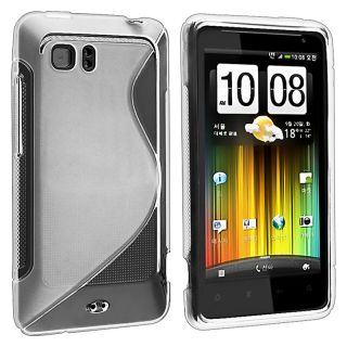 Frost White S Shape TPU Rubber Skin Case for HTC Holiday/ Vivid