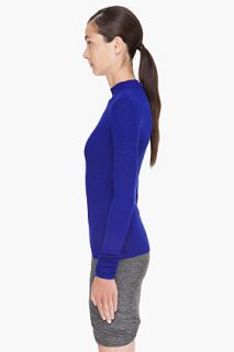 T By Alexander Wang Blue Thermal Knit Top for women