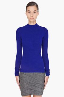T By Alexander Wang Blue Thermal Knit Top for women