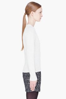 A.P.C. Heather White Merino Wool angora Raglan Sweater for women