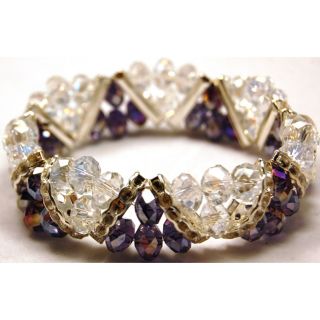 Amethyst Purple Crystal and Rhinestone Stretch Bracelet Today $9.99 3