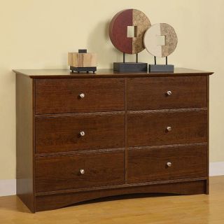 Montego 6 drawer Brown Wood Dresser