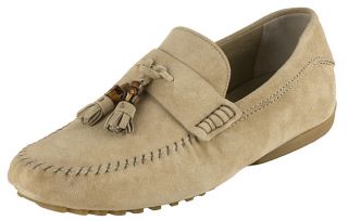 Gucci Mens Suede Moccasins with Bamboo Detail