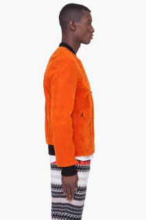 3.1 Phillip Lim Orange Shearling Bomber Jacket for men