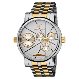 Joshua & Sons Mens Dual Time Stainless Steel Watch MSRP $745.00