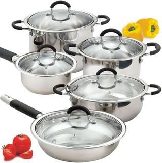 Cook N Home 10 pc Stainless Steel Encapsulated Bottom Cookware Set