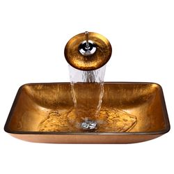 Kraus Golden Pearl Rectangular Sink/ Waterfall Faucet
