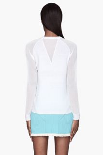 3.1 Phillip Lim Ivory Sheer Sleeve Merino Wool Sweater for women