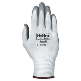 Ansell 11 800 10 Coated Gloves, Palm, XL, Gray/White, PR