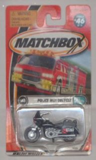 Matchbox 1999 46/75 Pull Over BLACK Police Motorcycle 164