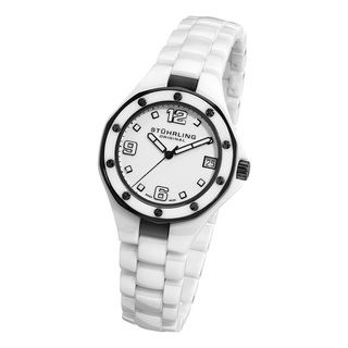 Stuhrling Original Lady Apocalypse Noir Swiss Made White Ceramic Watch