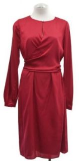 Elie Tahari Silk Red Vine Mira Split Long Sleeve Dress 8