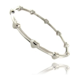 Molly and Emma Silver Overlay Childrens Heart Bangle Bracelet MSRP $