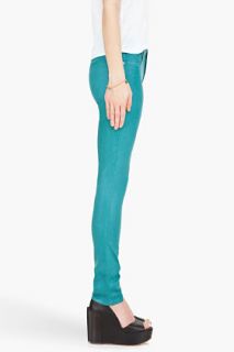 Helmut Teal Gloss Wash Jeans for women