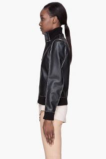 Maison Martin Margiela Black Raw edged Calf Leather Jacket for women