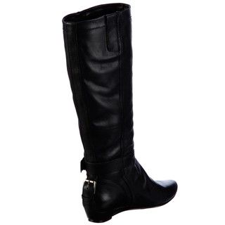 Nine West Womens Breyona Black Leather Boots FINAL SALE
