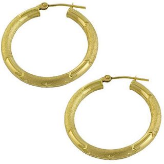 Fremada 14k Yellow Gold Diamond cut Hoop Earrings Today: $129.99