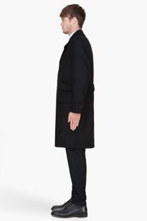 KRISVANASSCHE Black Wool cashmere Blend Coat for men