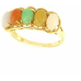 Mason Kay Natural Multi colored Oval cut Jade Ring, Size 7 Today $164