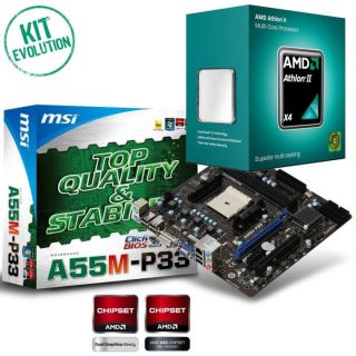 AMD Smack   Contient : AMD Athlon II X4 651 3GHz + MSI A55M P33