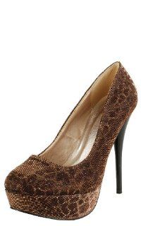 Fabric Leopard Glitter Stiletto High Heel Pumps (Neutral200) Shoes