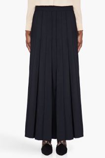 Marni Long Black Wool Pleated Skirt for women
