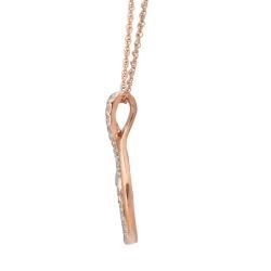 10k Rose Gold 1/4ct TDW Genuine Diamond Heart Necklace
