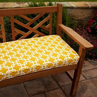 Penelope Yellow 48 inch Outdoor Bench Cushion