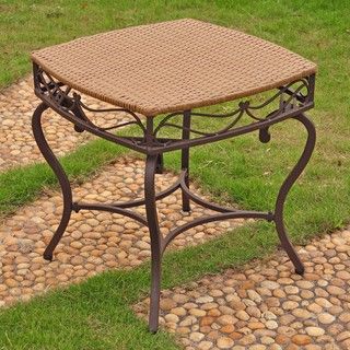 Valencia Resin Wicker/ Steel Frame Outdoor Side Table