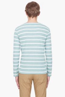 Shades Of Grey By Micah Cohen Mint Green Striped Henley for men