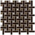 Somertile Reflections Basketweave Mink Glass/ Stone Mosaic Tiles (Pack