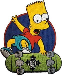 The Simpson: Bart Simpson on Skateboard Patch: Clothing