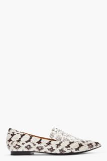 3.1 Phillip Lim White Combo Snakeskin Spade Loafers for women