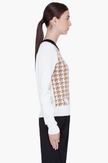3.1 Phillip Lim Cream Wool Houndstooth Sweater for women
