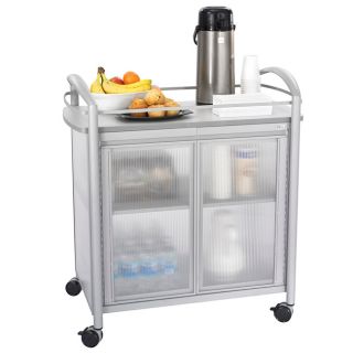 Safco Silver colored Impromptu Refreshment Cart with Gray Laminate Top
