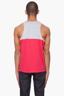 Shades Of Grey By Micah Cohen Red Henley Tank Top for men